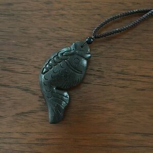 Lightweight dark brown fish necklace